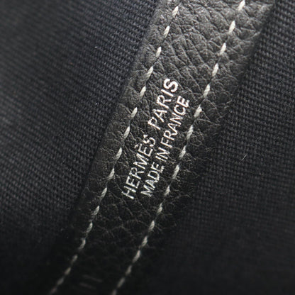 Hermes Tote Garden Party PM Black Canvas Leather — view 4