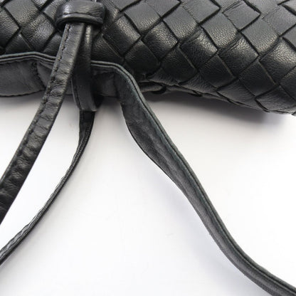 Bottega Veneta Shoulder Bag Intrecciato Drawstring Black Leather — view 9