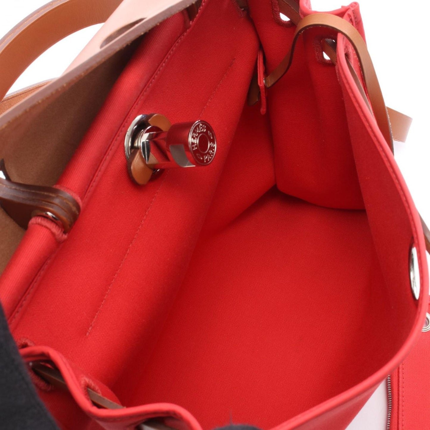 Hermes Handbag Herbag Zip PM 2-Way Bougainvillea Natural Canvas Leather — view 3