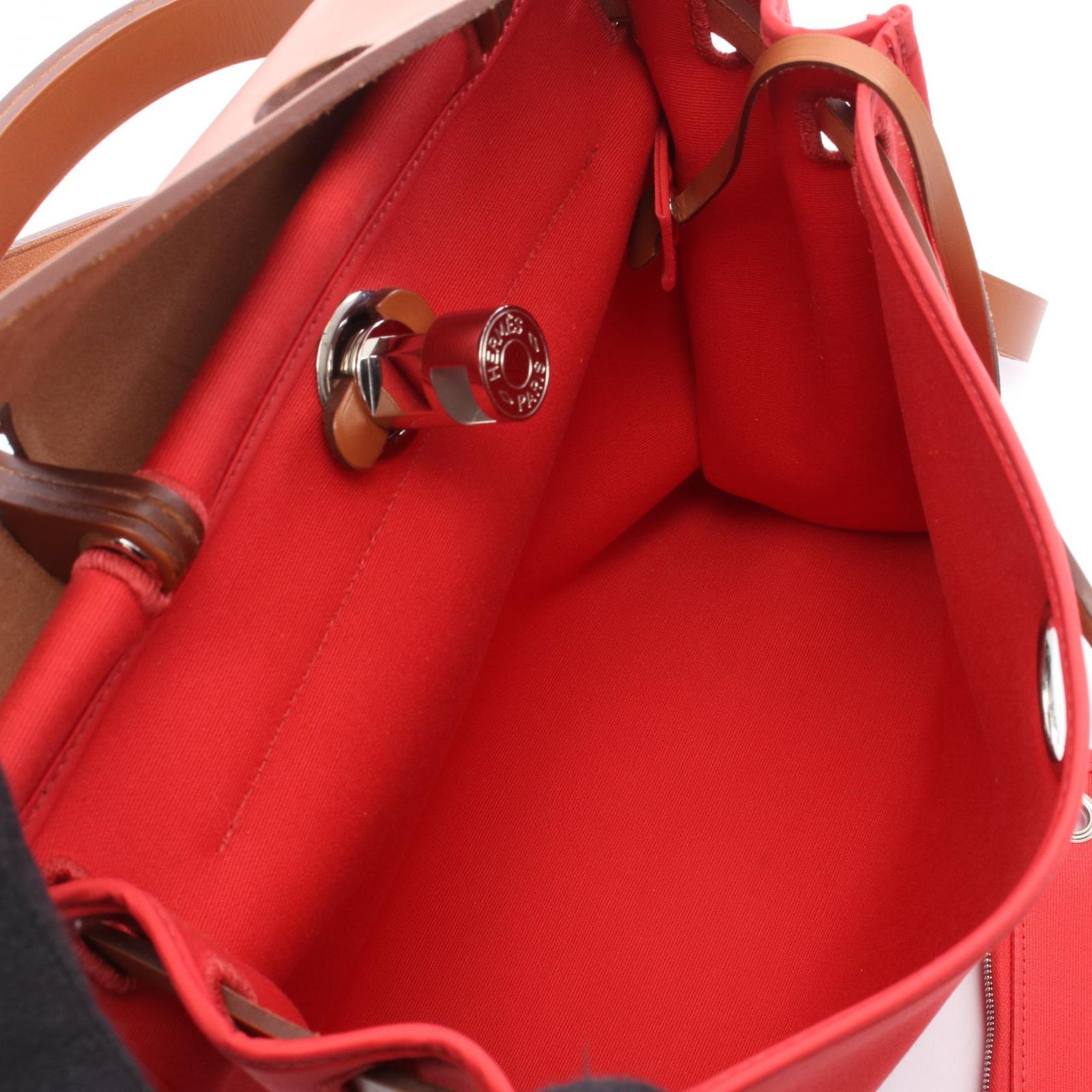 Hermes Handbag Herbag Zip PM 2-Way Bougainvillea Natural Canvas Leather — view 3