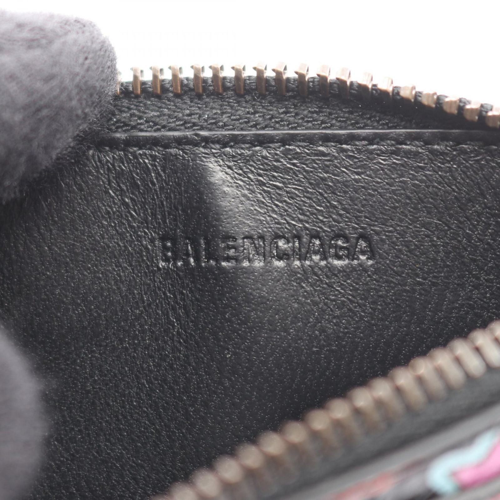 Balenciaga Coin Case le City Long Card Holder Black Multi Leather — view 4