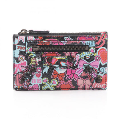 Balenciaga Coin Case le City Long Card Holder Black Multi Leather