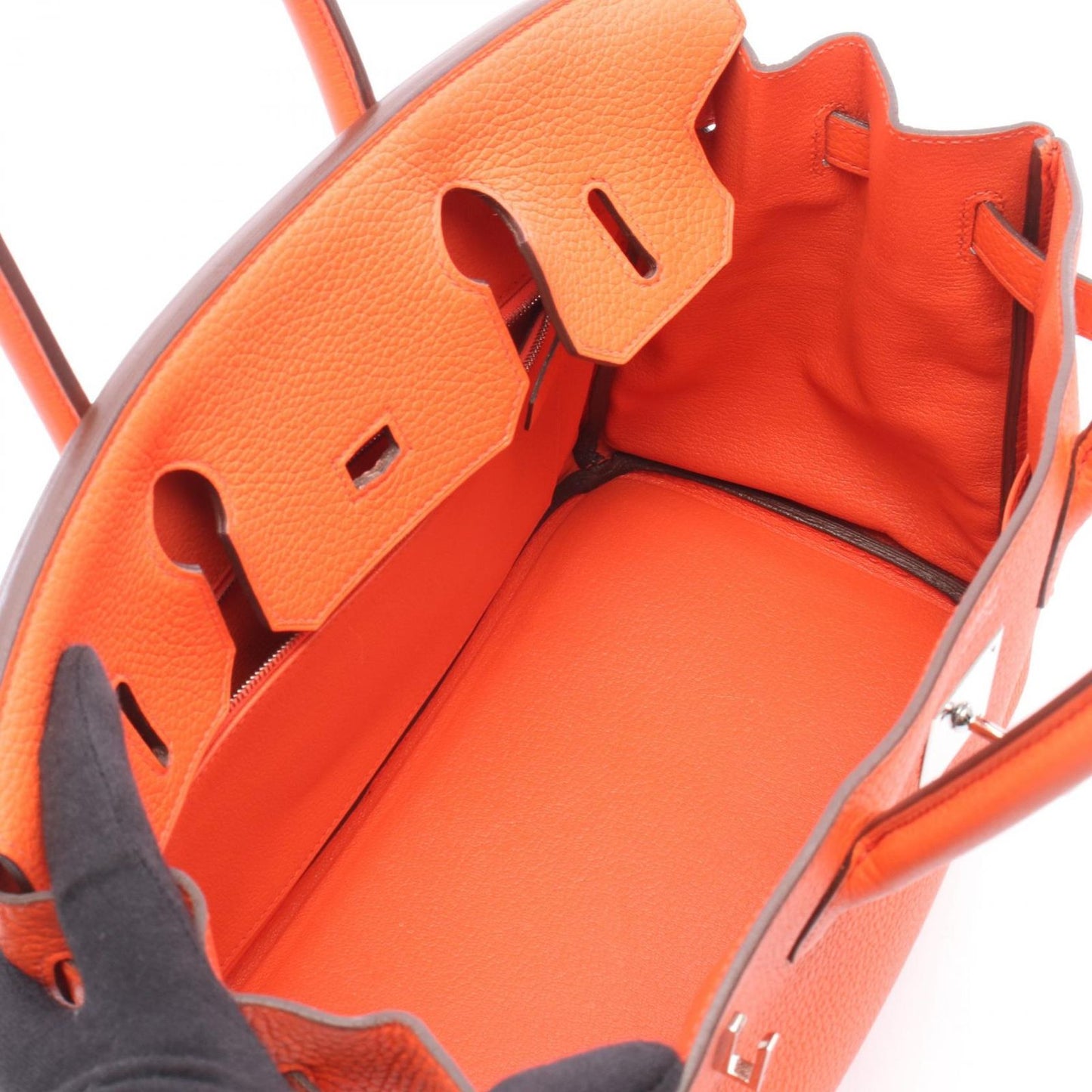 Hermes Handbag Birkin 30 Orange Poppy Leather — view 3