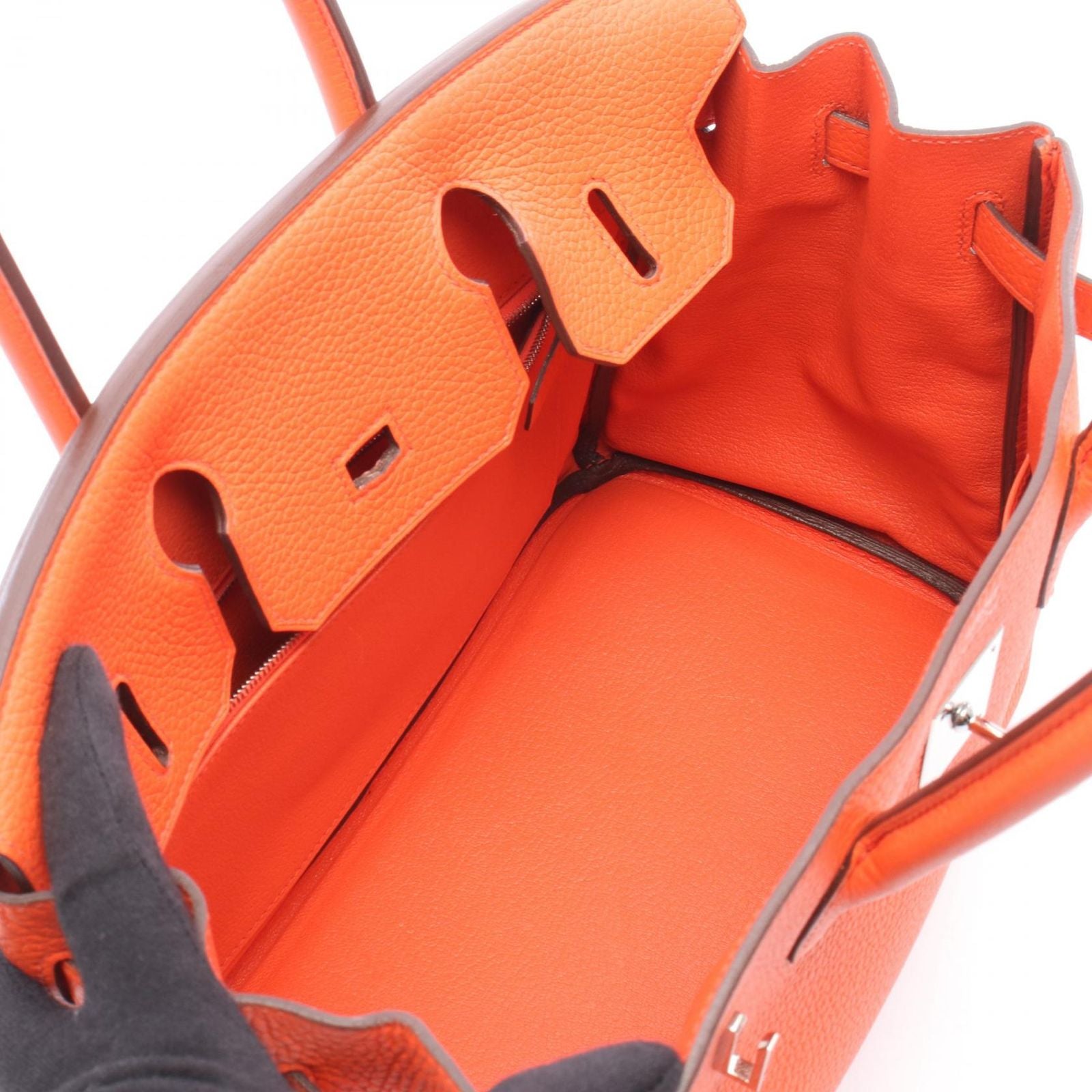 Hermes Handbag Birkin 30 Orange Poppy Leather — view 3