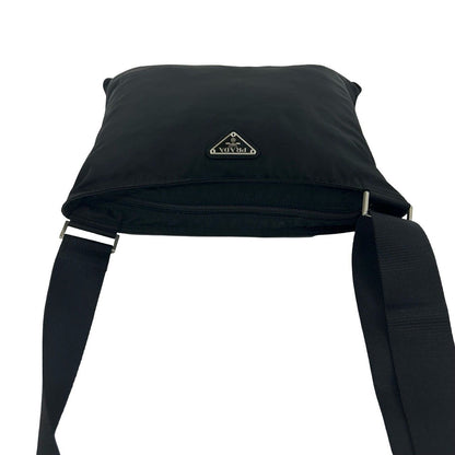 Prada Nylon Leather Shoulder Bag Crossbody Pochette Black — view 4