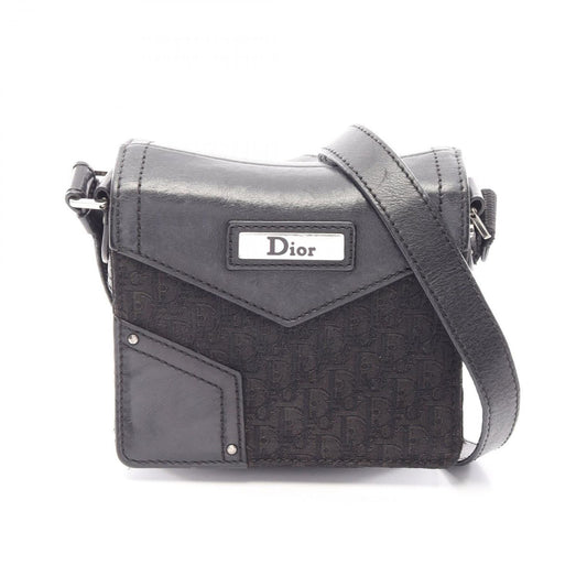 Dior Shoulder Bag Street Chic Trotter Black Canvas Leather