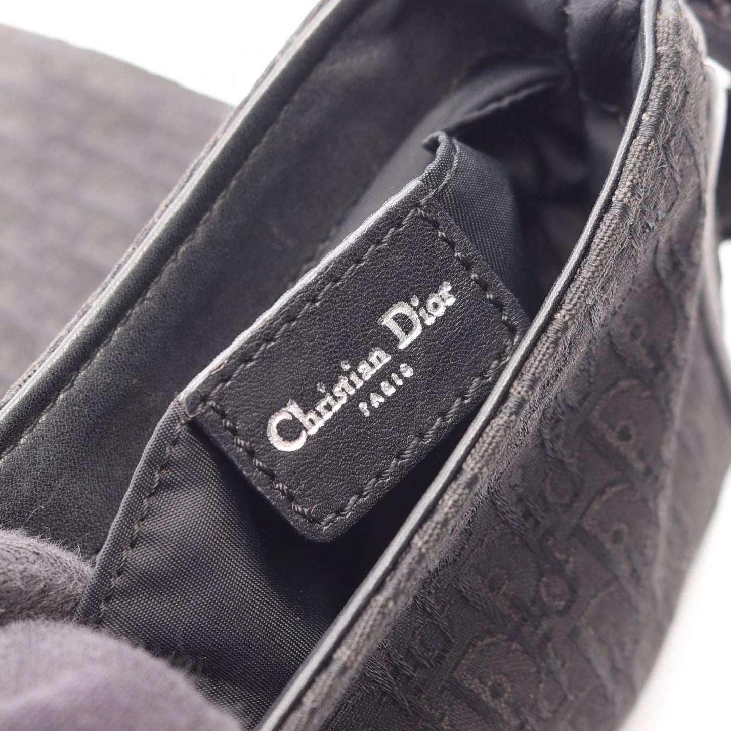 Dior Shoulder Bag Street Chic Trotter Black Canvas Leather — view 4