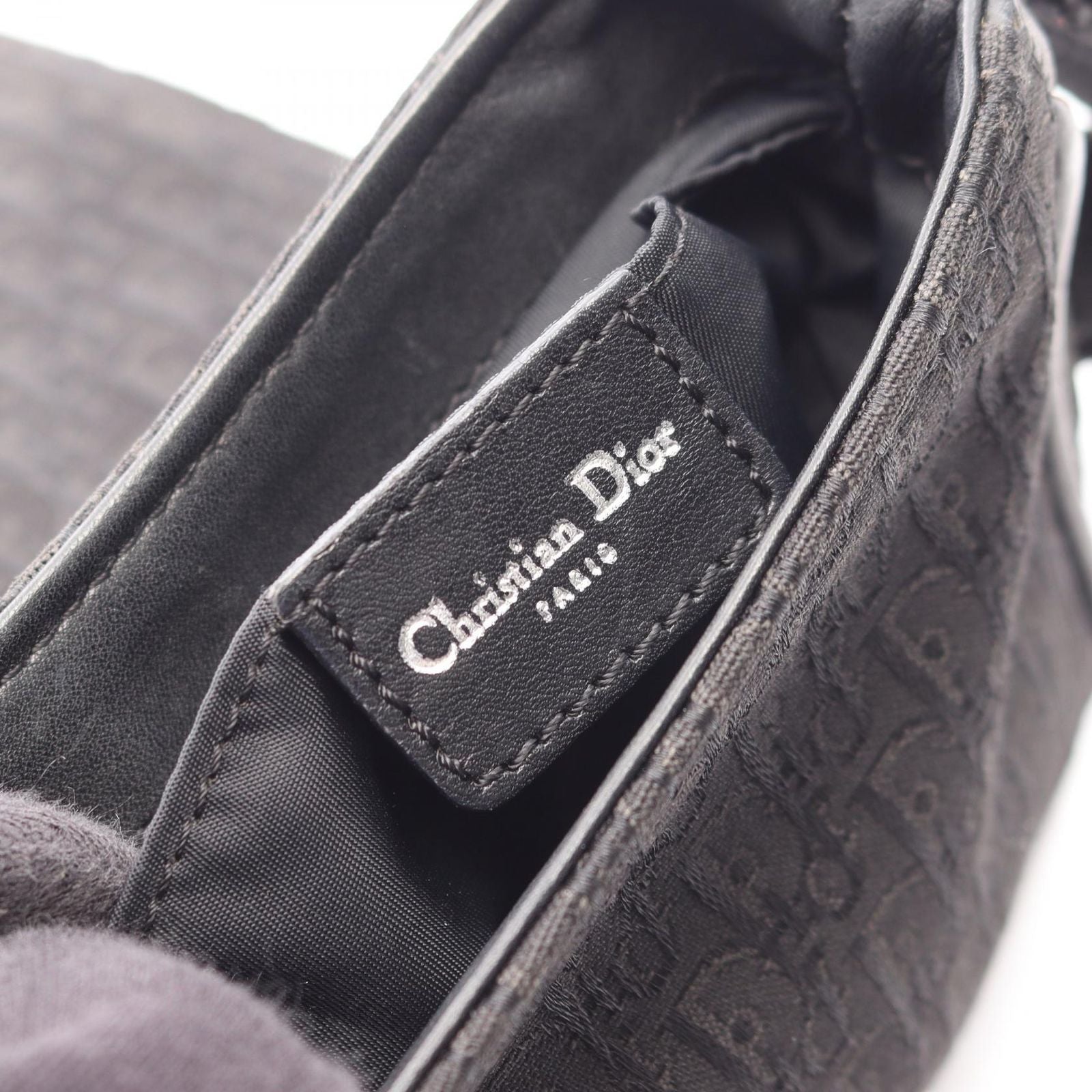 Dior Shoulder Bag Street Chic Trotter Black Canvas Leather — view 4