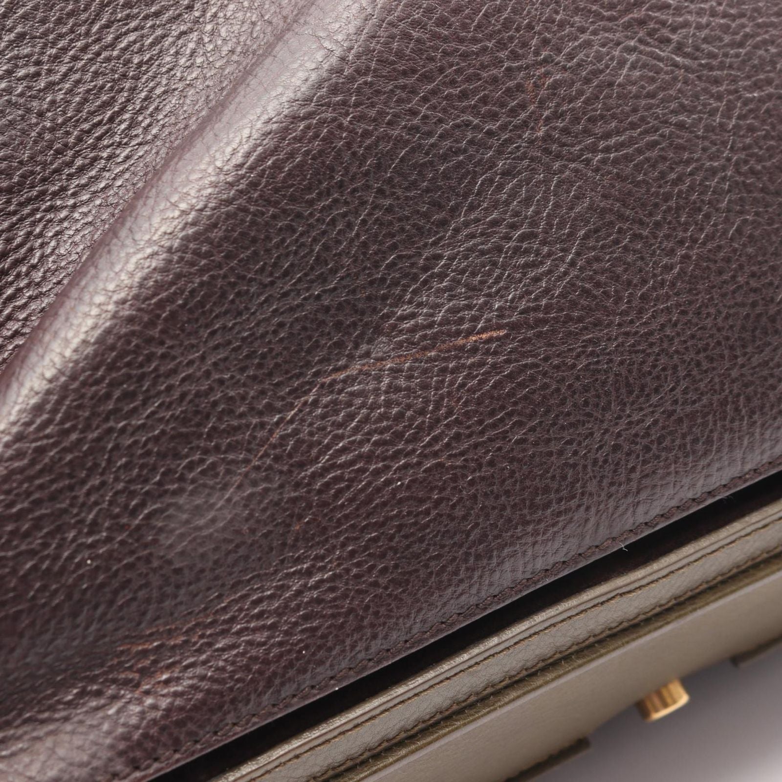 Saint Laurent Handbag Muse Two Khaki Gray Bordeaux Leather Hand — view 9