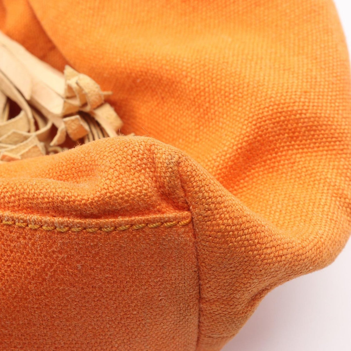 Celine Shoulder Bag Orange Canvas Leather — view 8