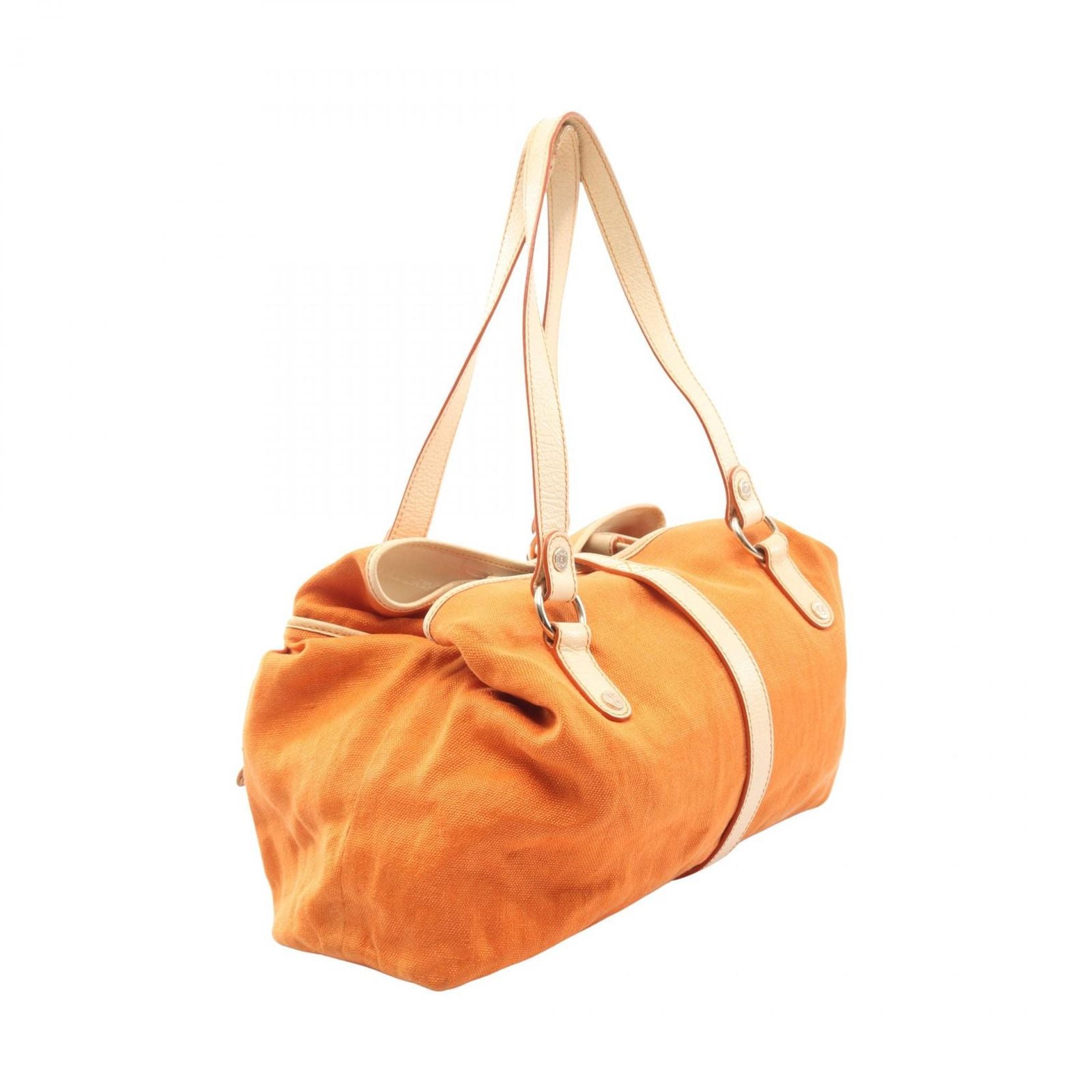 Celine Shoulder Bag Orange Canvas Leather — view 2