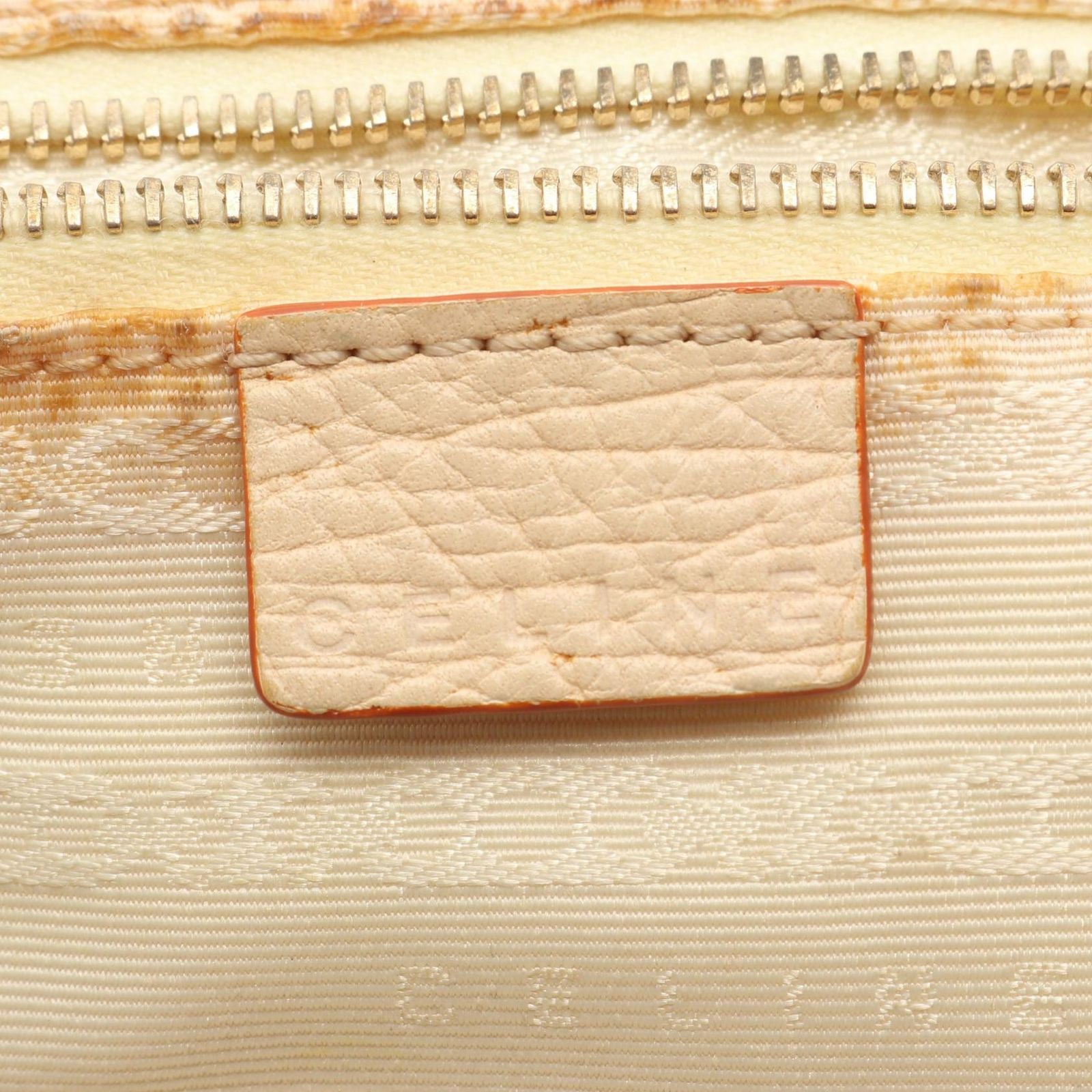 Celine Shoulder Bag Orange Canvas Leather — view 4