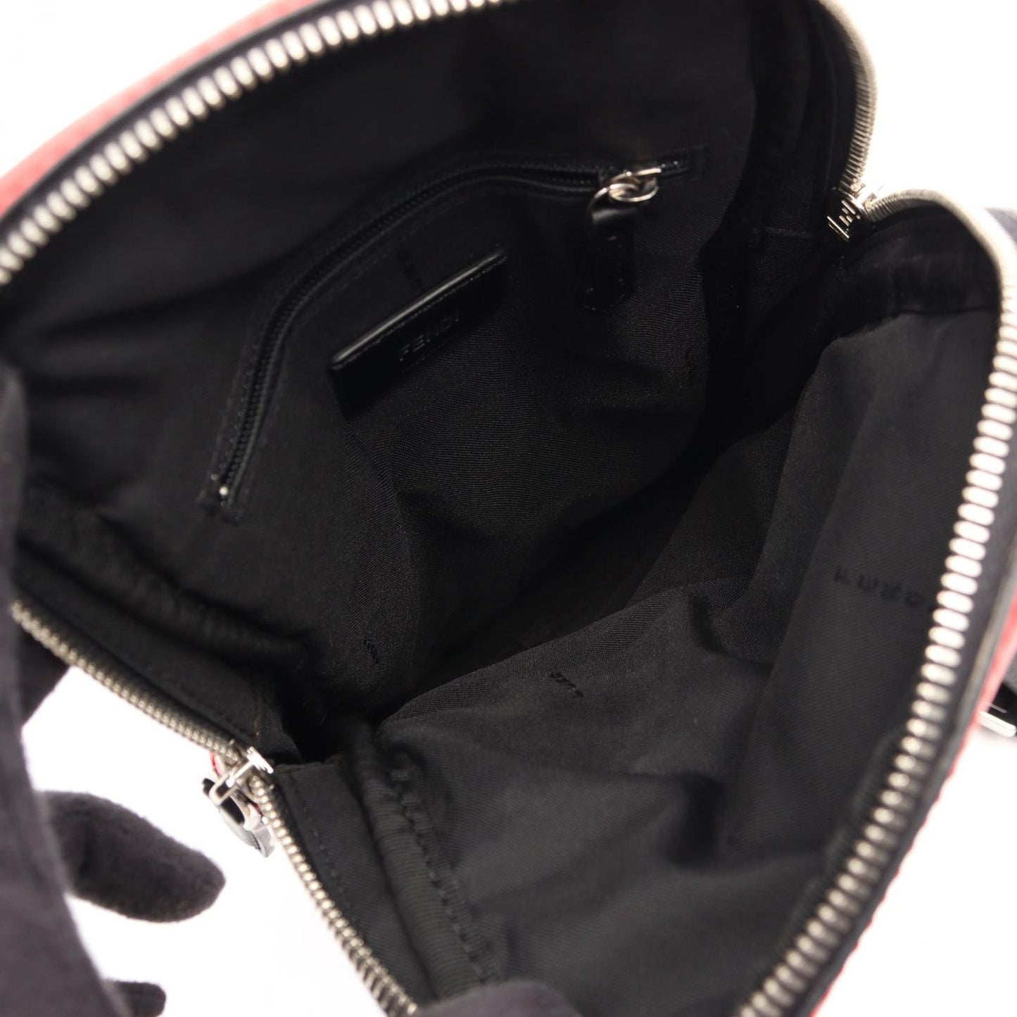 Fendi Waist Bag Monster Star Bug's Eye Red Black Nylon Leather — view 3