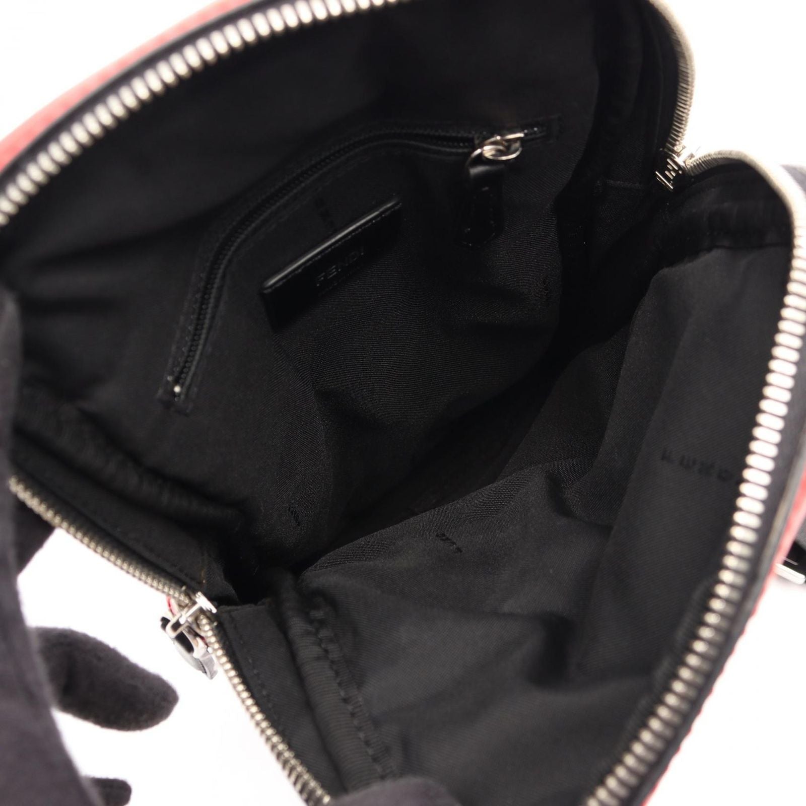 Fendi Waist Bag Monster Star Bug's Eye Red Black Nylon Leather — view 3