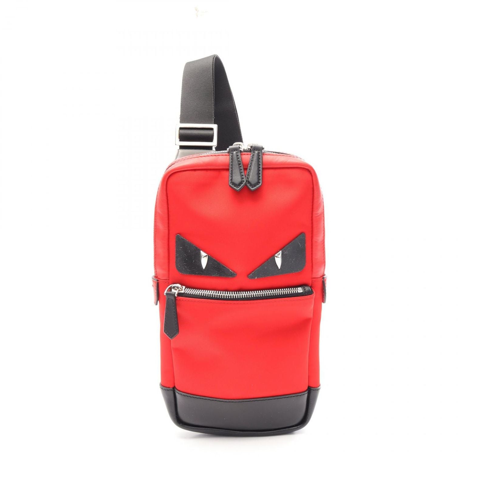 Fendi Waist Bag Monster Star Bug's Eye Red Black Nylon Leather