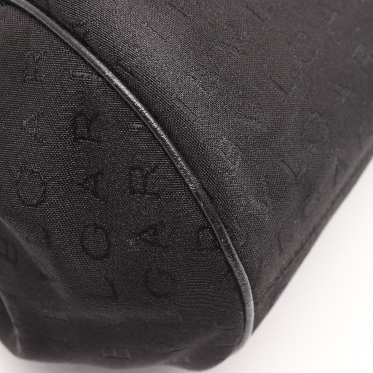 Bvlgari Handbag Logo Mania Black Canvas Leather — view 5