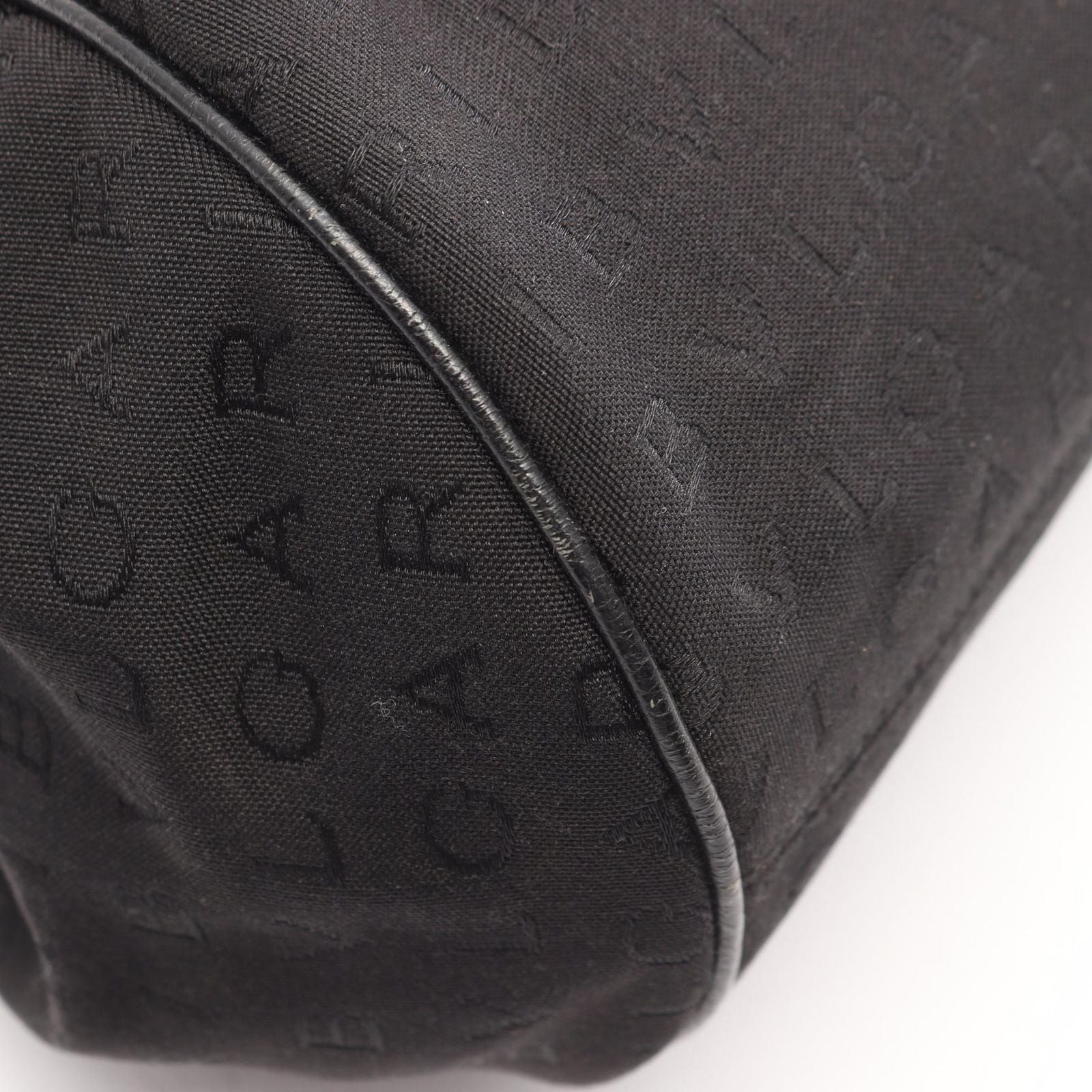 Bvlgari Handbag Logo Mania Black Canvas Leather — view 5