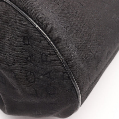 Bvlgari Handbag Logo Mania Black Canvas Leather — view 5