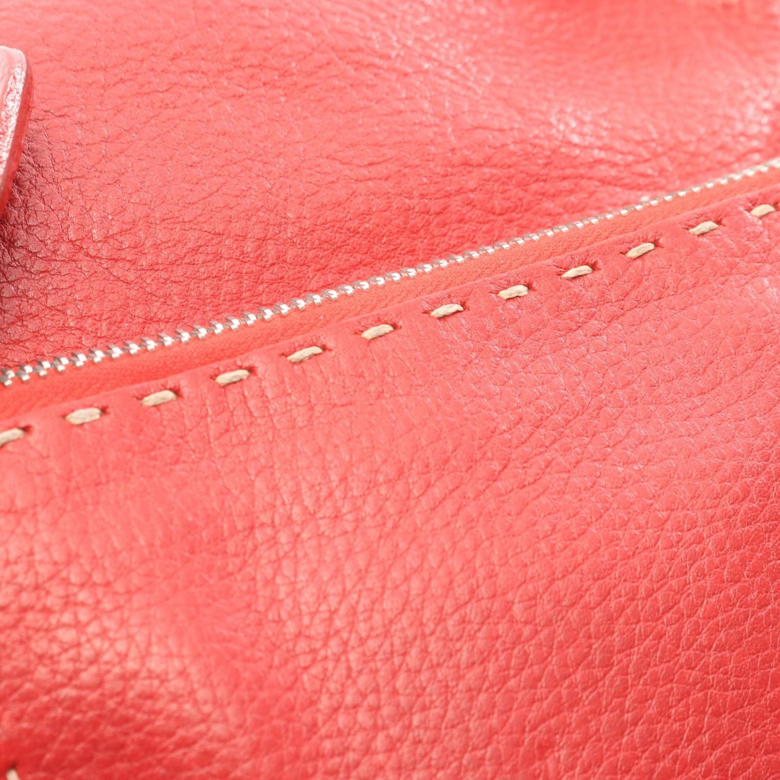 Fendi Shoulder Bag Selleria Red Leather — view 8