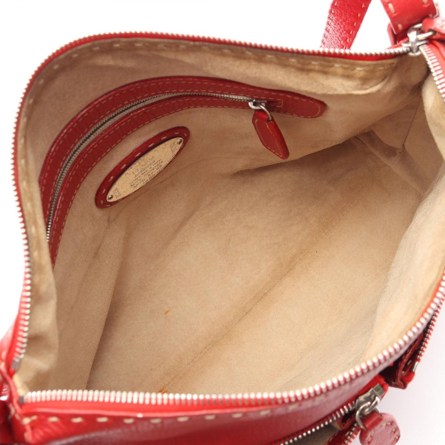 Fendi Shoulder Bag Selleria Red Leather — view 3