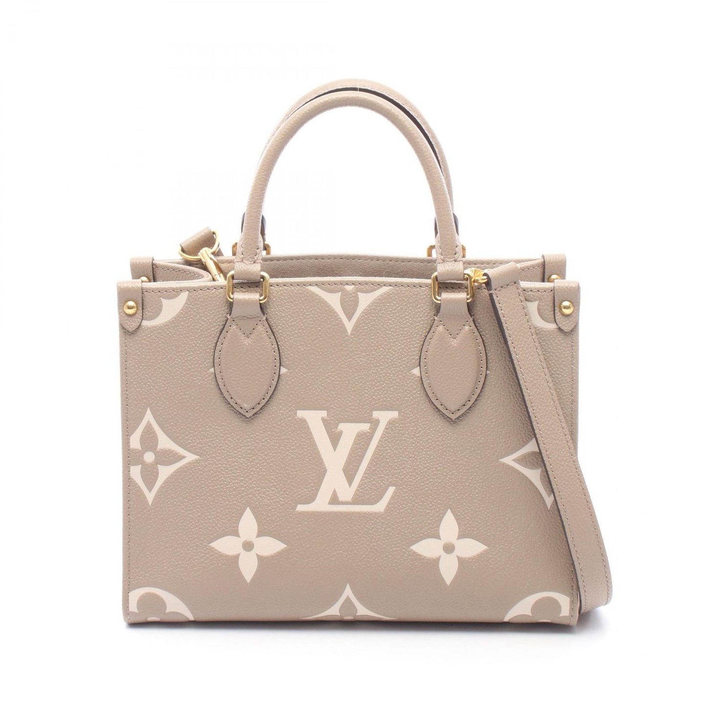 Louis Vuitton Handbag On The Go PM Bicolor 2-Way Cles Leather