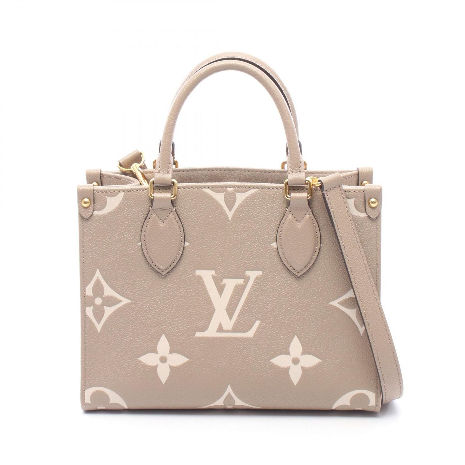 Louis Vuitton Handbag On The Go PM Bicolor 2-Way Cles Leather