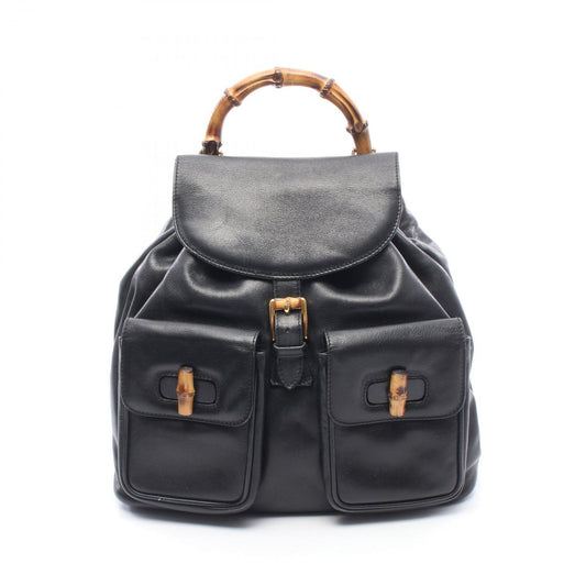 Gucci Backpack Bamboo 003 Black Leather