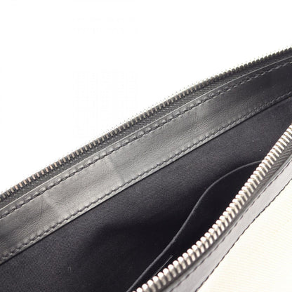 Balenciaga Clutch Navy Clip M Black Ivory Canvas Leather — view 8