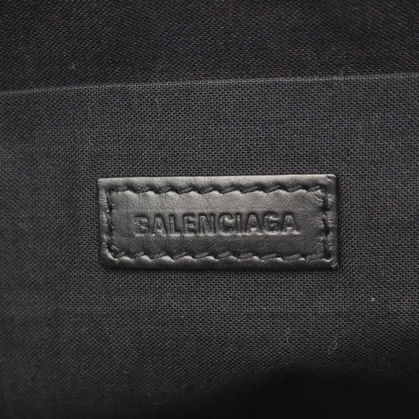 Balenciaga Clutch Navy Clip M Black Ivory Canvas Leather — view 4