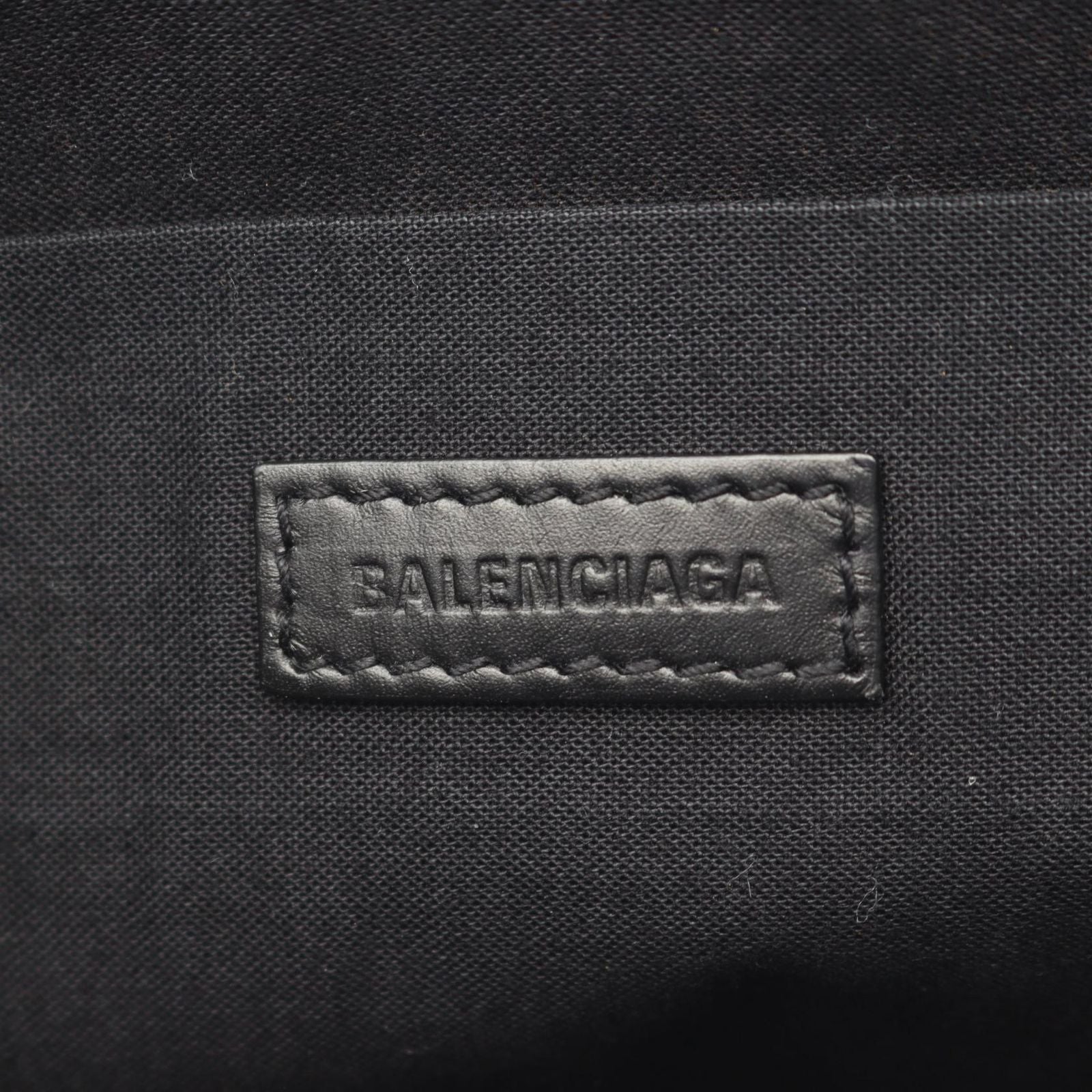 Balenciaga Clutch Navy Clip M Black Ivory Canvas Leather — view 4