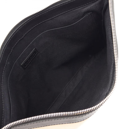 Balenciaga Clutch Navy Clip M Black Ivory Canvas Leather — view 3