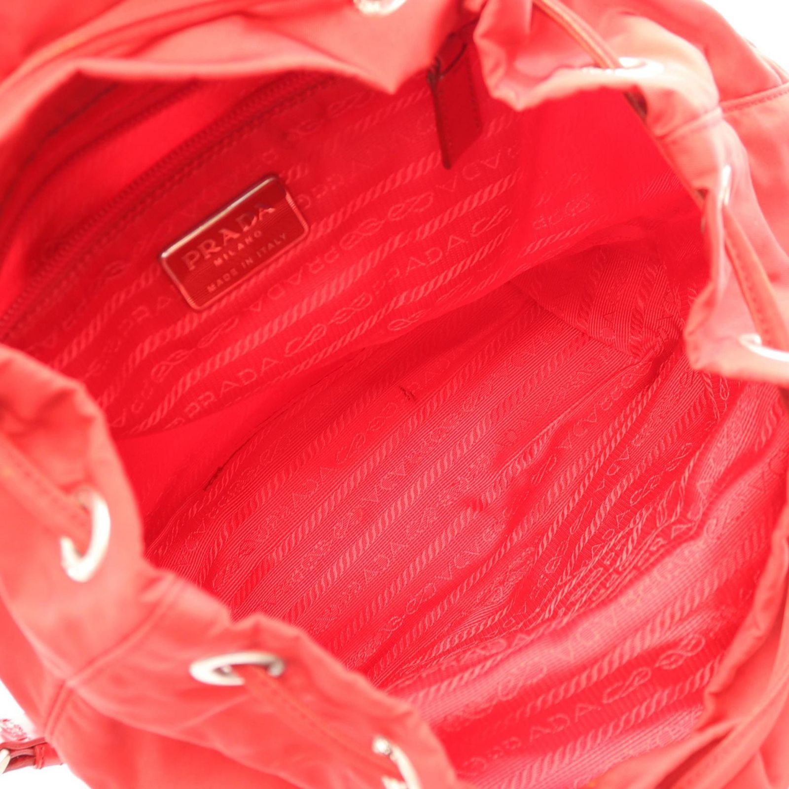 Prada Backpack Vela Red Nylon Leather — view 3