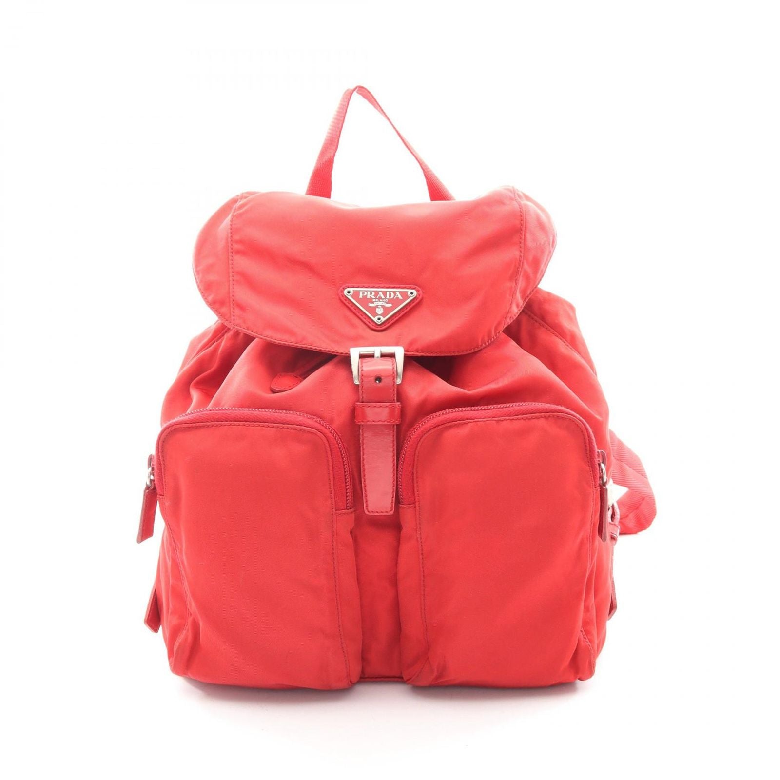 Prada Backpack Vela Red Nylon Leather