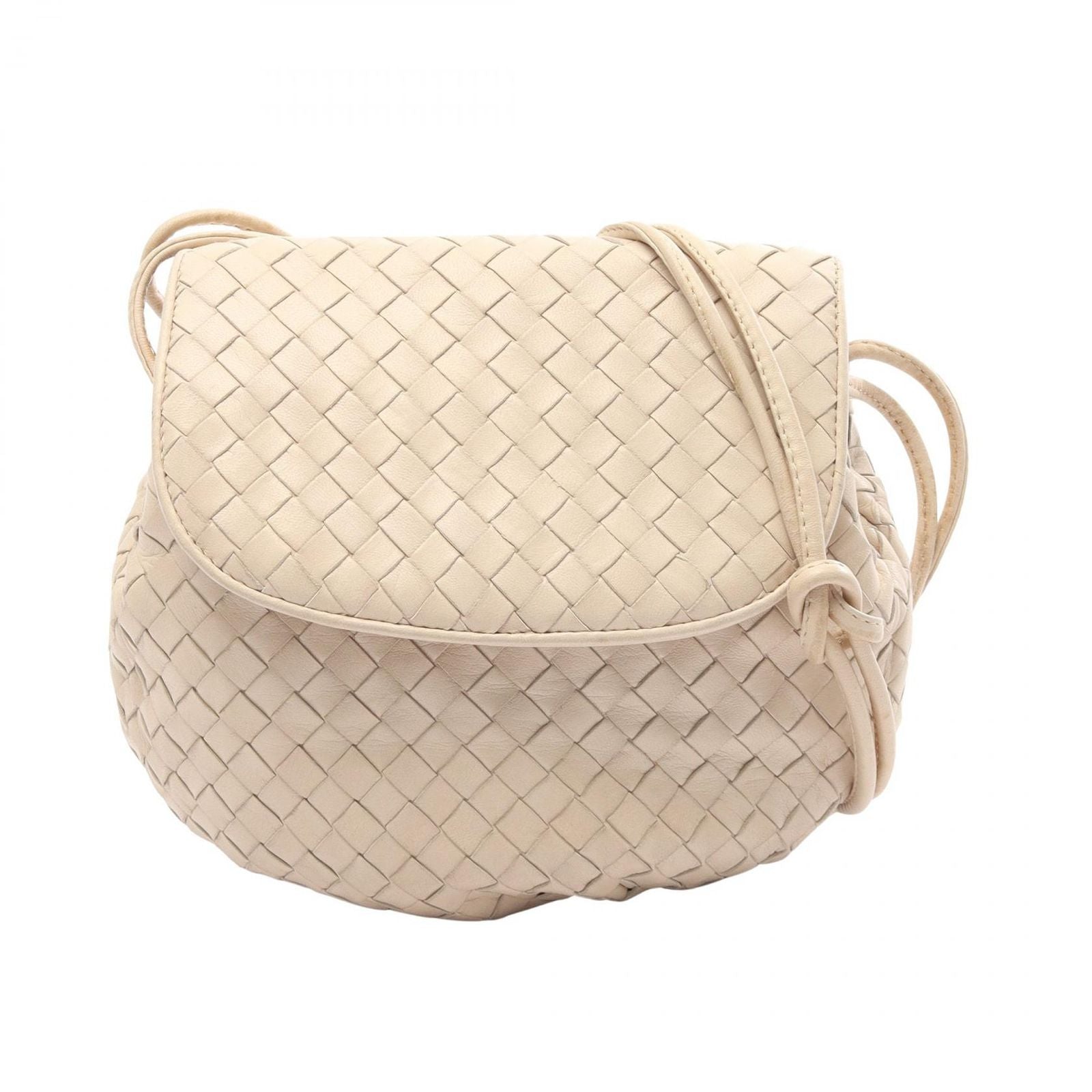 Bottega Veneta Shoulder Bag Intrecciato Ivory Leather