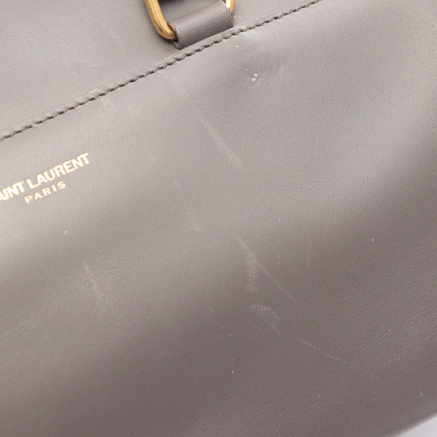 Saint Laurent Paris Handbag Baby Duffle 2-Way Gray Leather — view 8