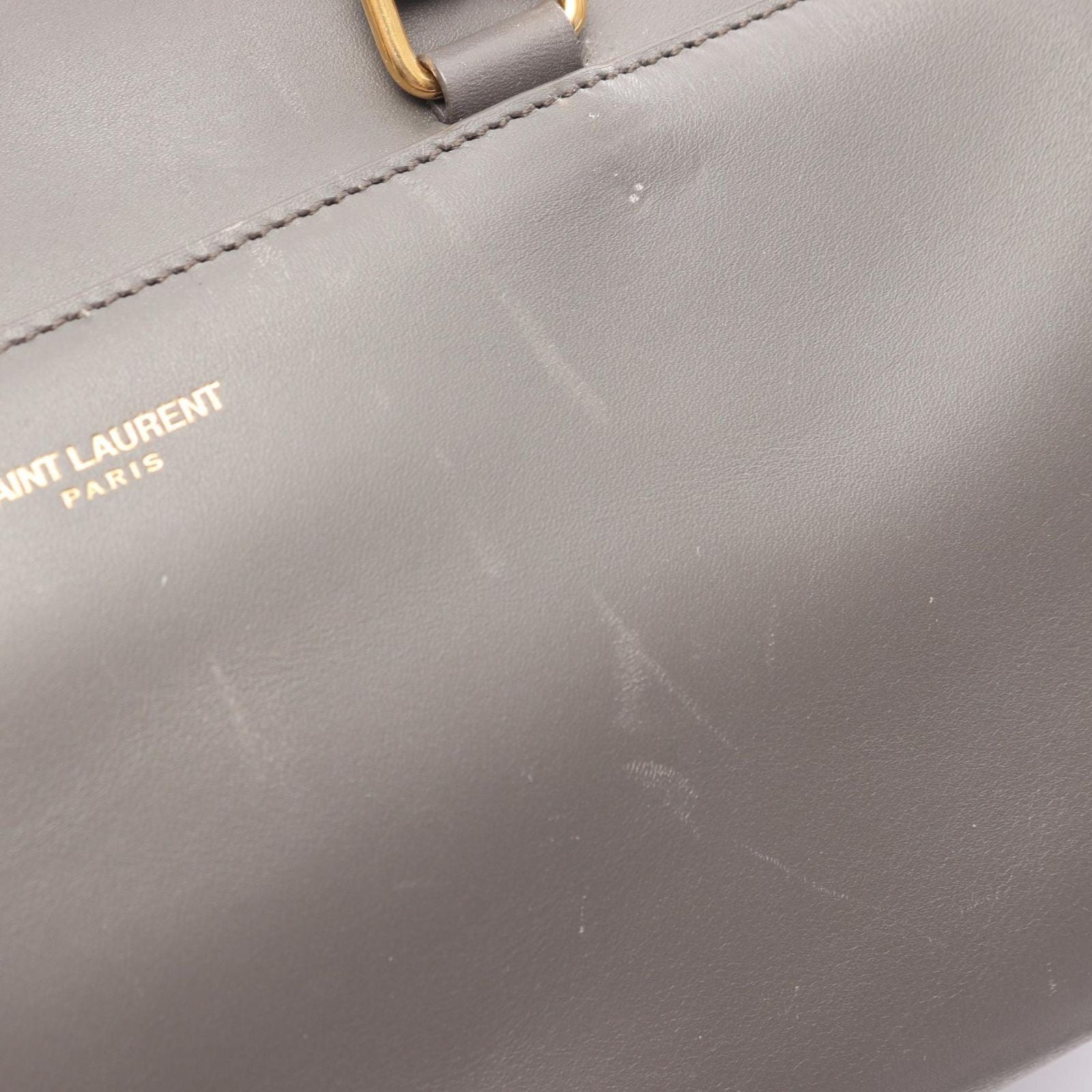 Saint Laurent Paris Handbag Baby Duffle 2-Way Gray Leather — view 8