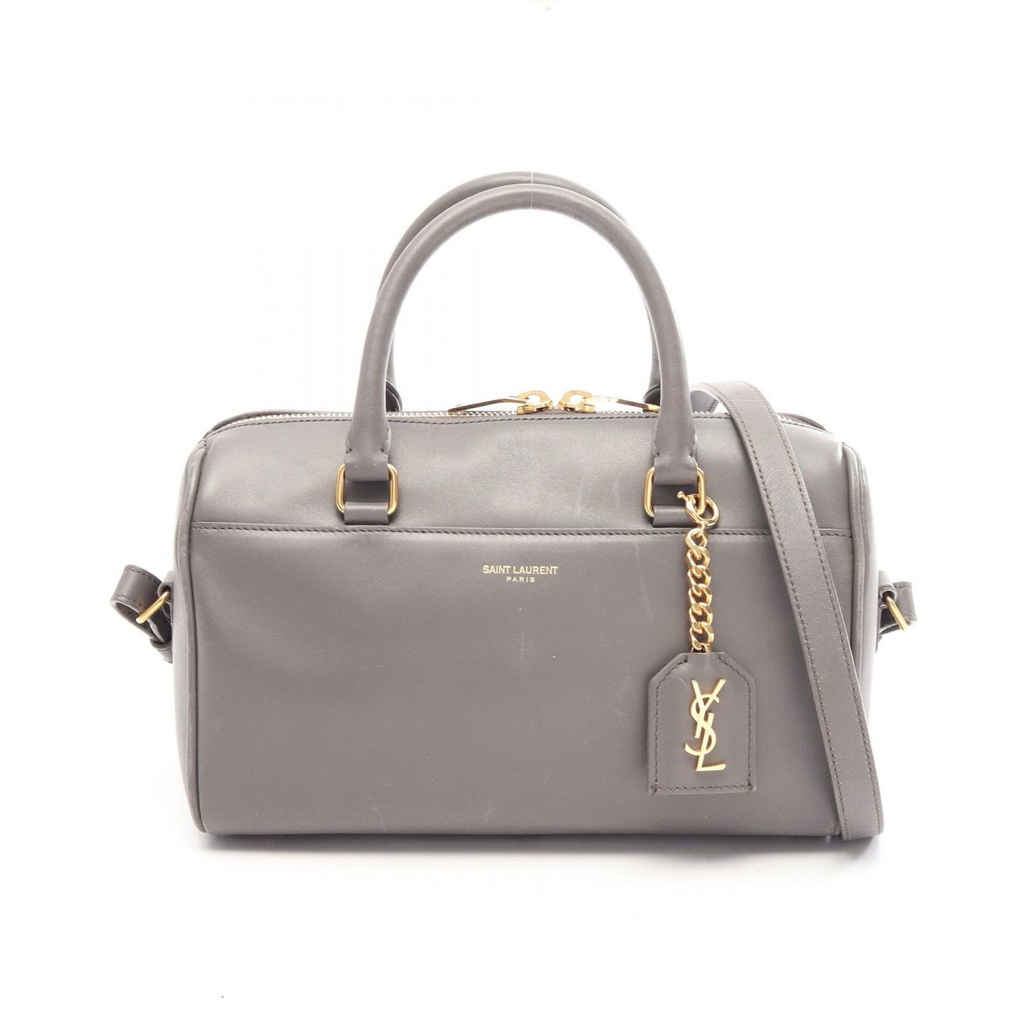 Saint Laurent Paris Handbag Baby Duffle 2-Way Gray Leather