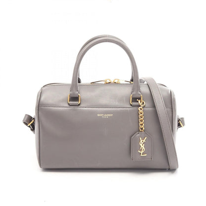 Saint Laurent Paris Handbag Baby Duffle 2-Way Gray Leather