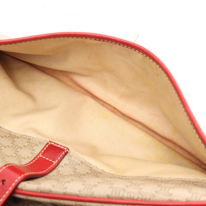Celine Macadam Beige Red Canvas Leather Shoulder — view 9