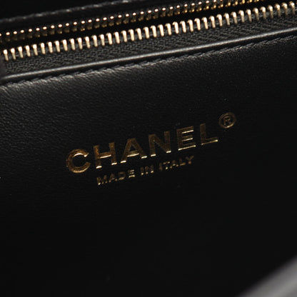 Chanel Shoulder Bag Quilted 2-Way Black Lambskin Chain — view 5