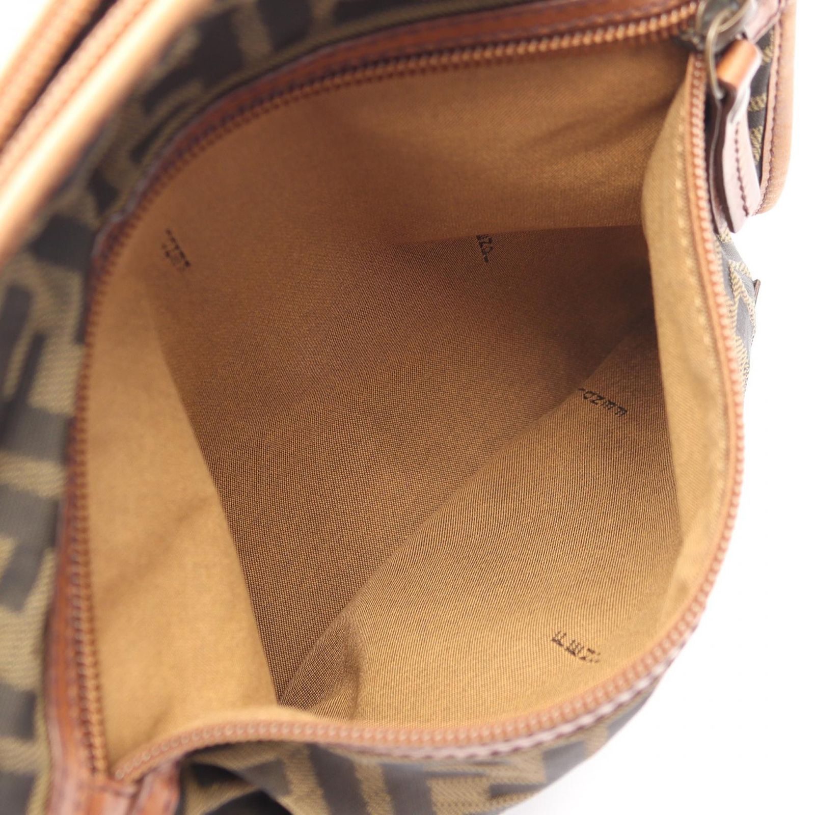Fendi Shoulder Bag Zucca Brown Canvas Leather — view 9
