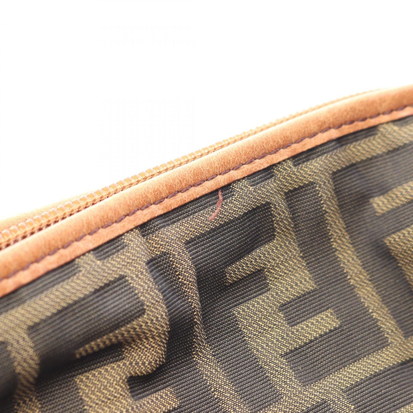 Fendi Shoulder Bag Zucca Brown Canvas Leather — view 8