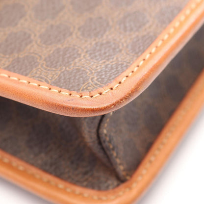 Celine Shoulder Bag Macadam Bag Dark Brown Canvas Leather — view 5