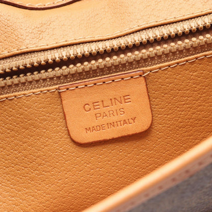 Celine Shoulder Bag Macadam Bag Dark Brown Canvas Leather — view 4