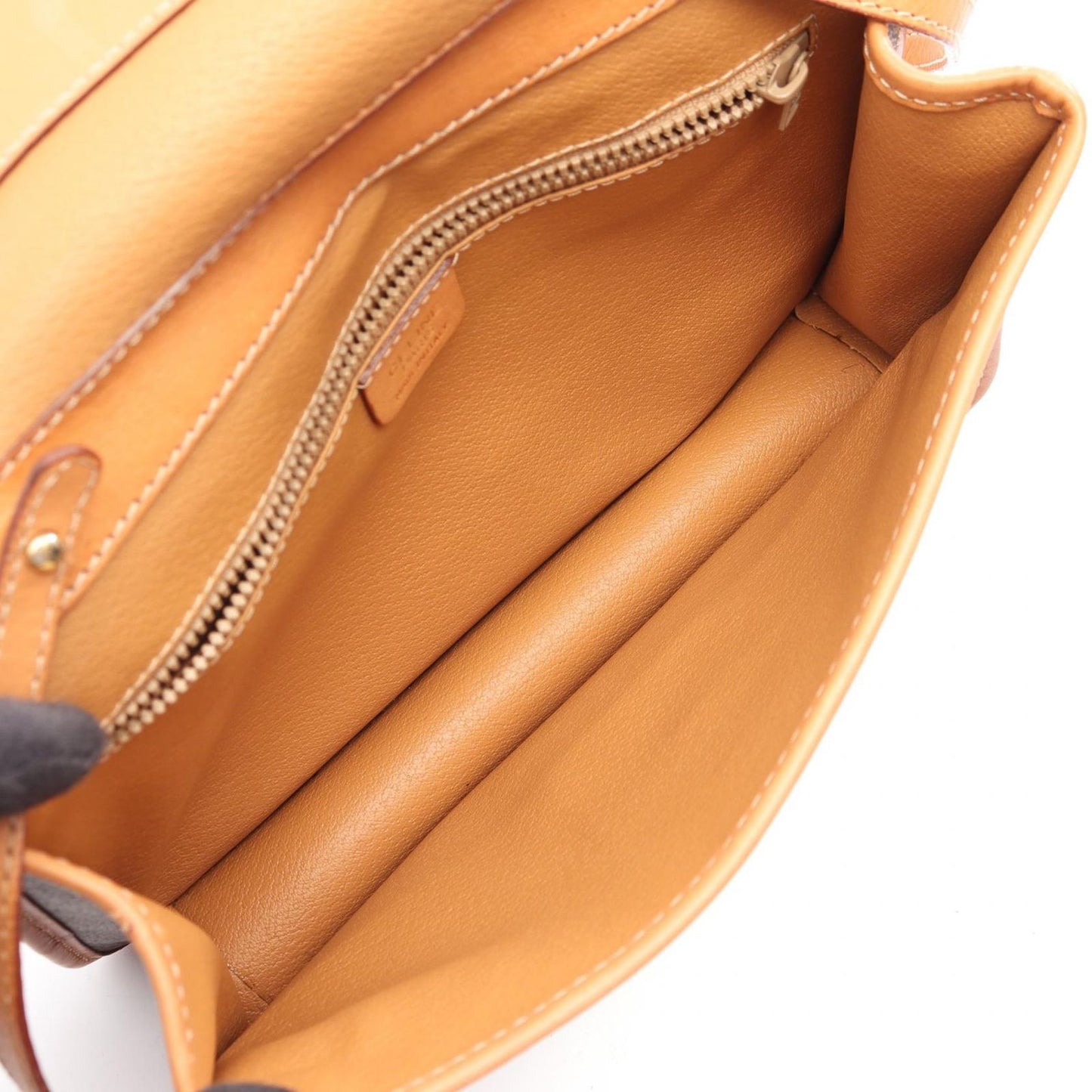 Celine Shoulder Bag Macadam Bag Dark Brown Canvas Leather — view 3