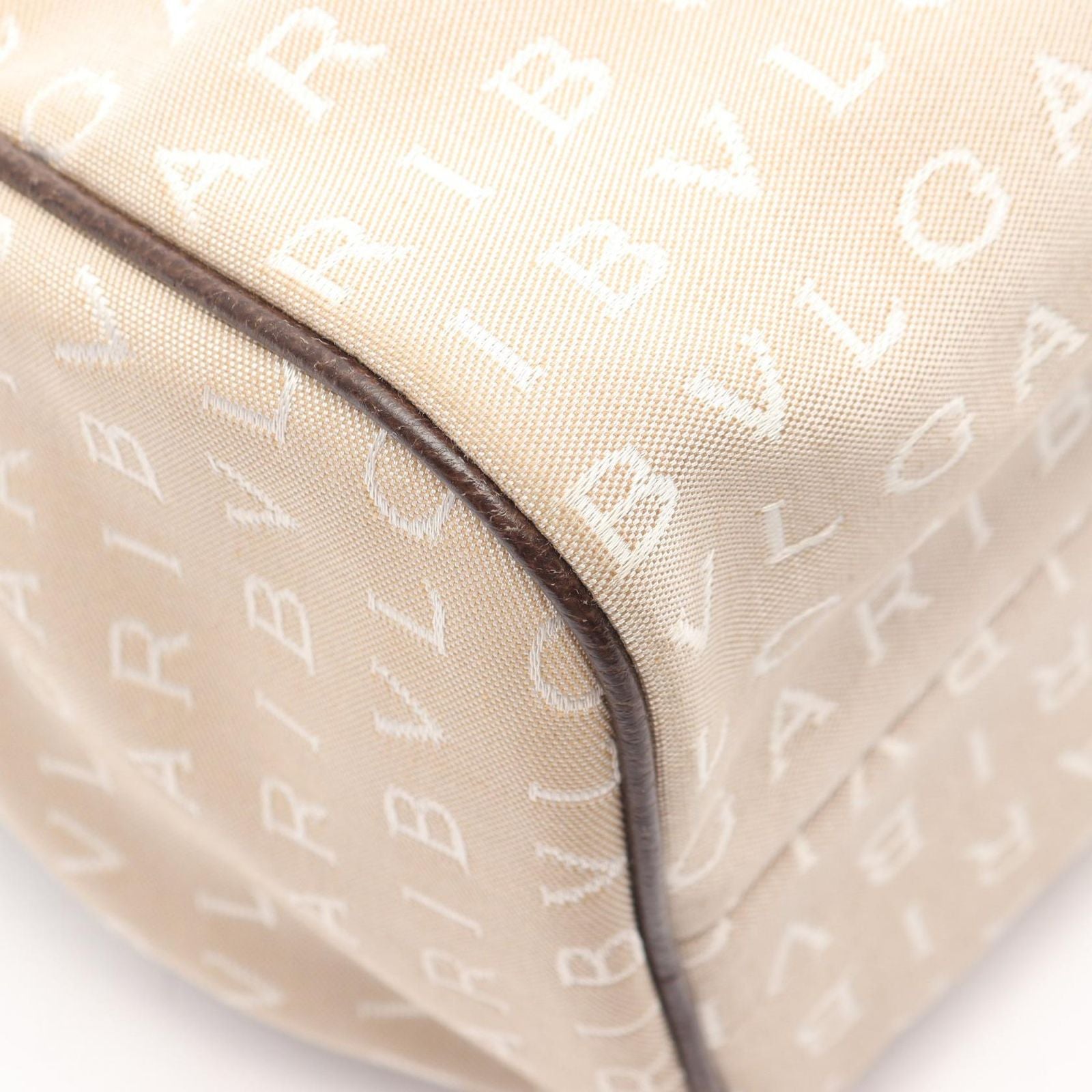 Bvlgari Handbag Logo Mania Beige Canvas Leather — view 6