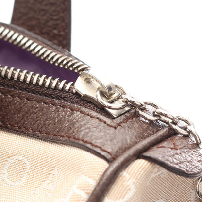Bvlgari Handbag Logo Mania Beige Canvas Leather — view 7