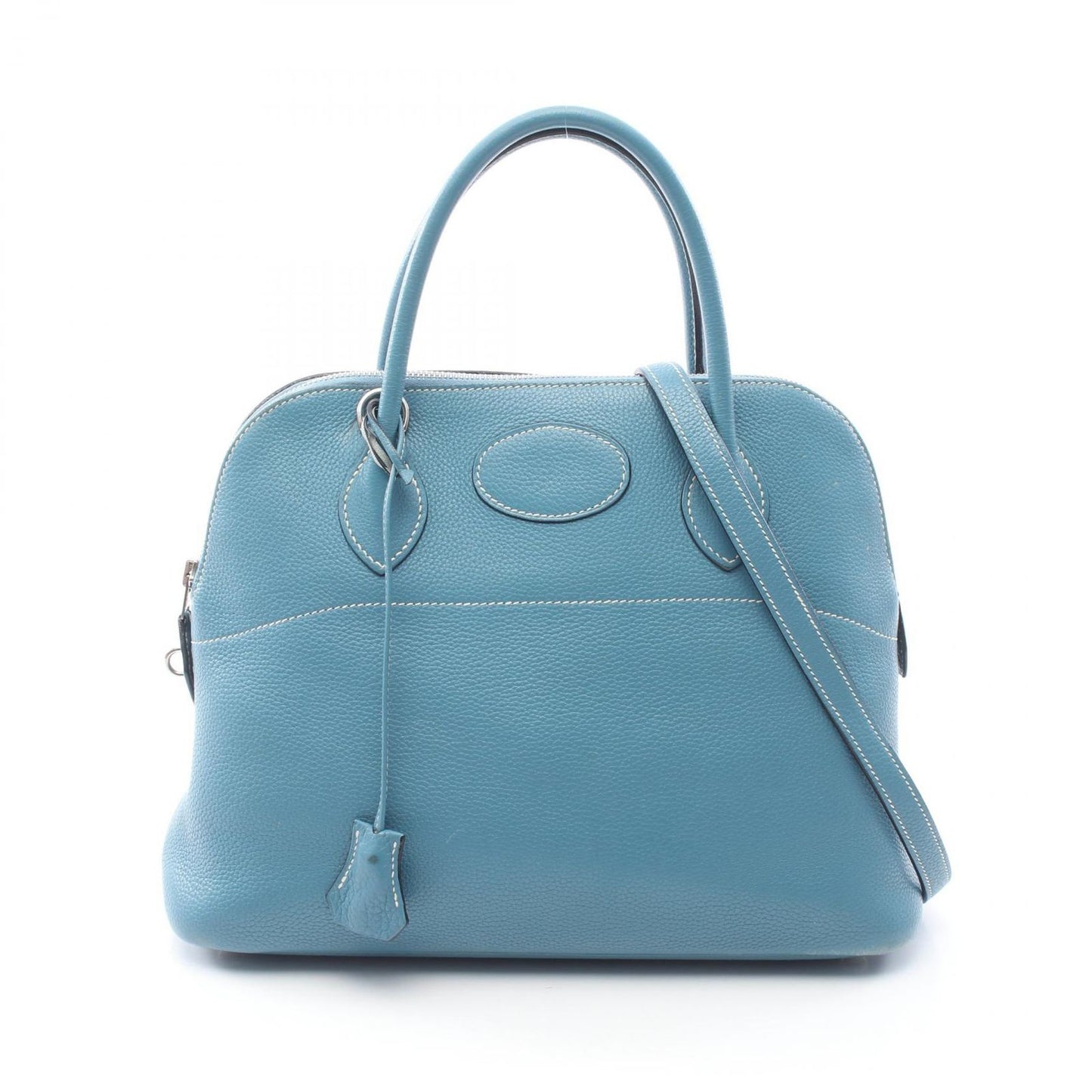 Hermes Handbag Bolide 31 Blue Jean 2-Way Leather