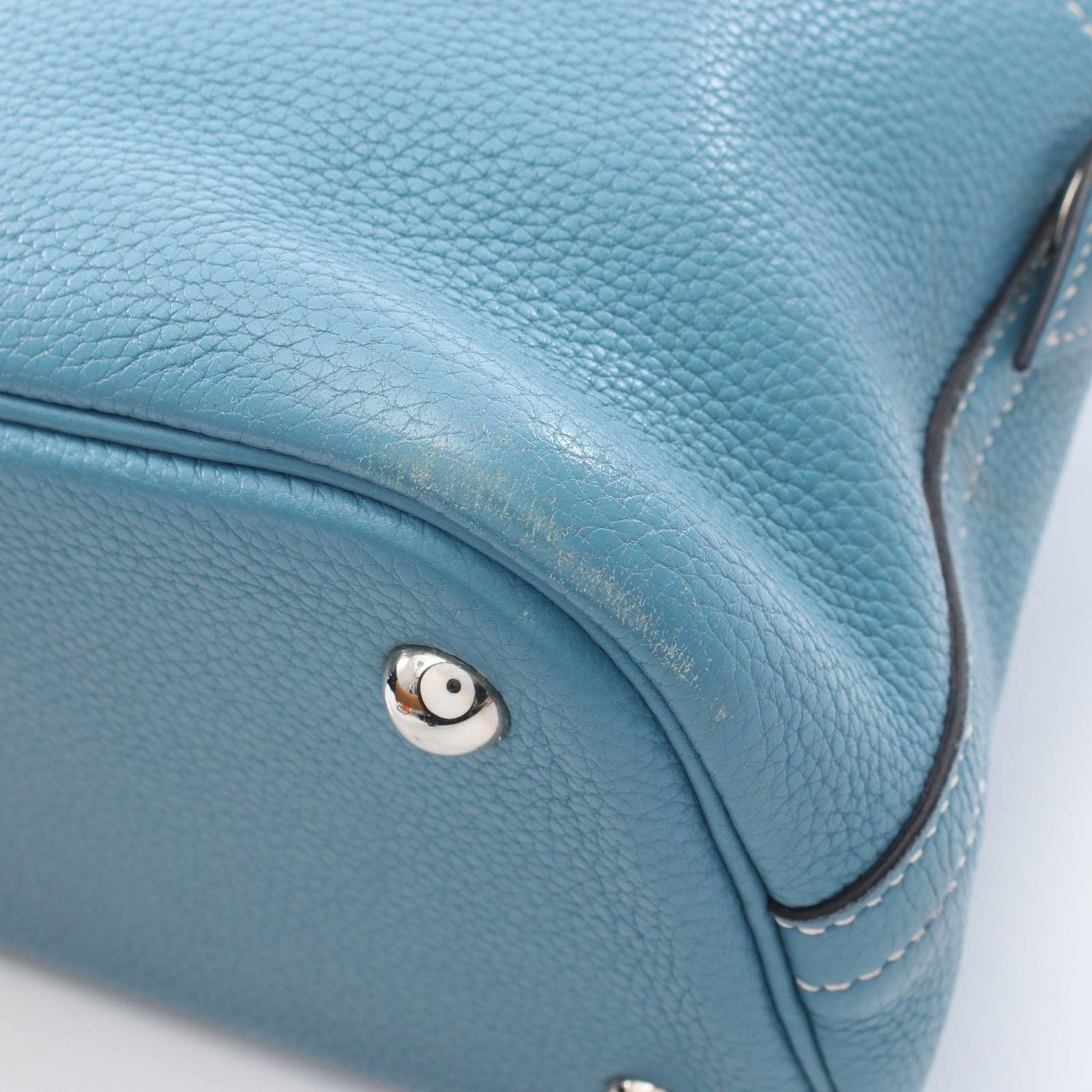 Hermes Handbag Bolide 31 Blue Jean 2-Way Leather — view 8