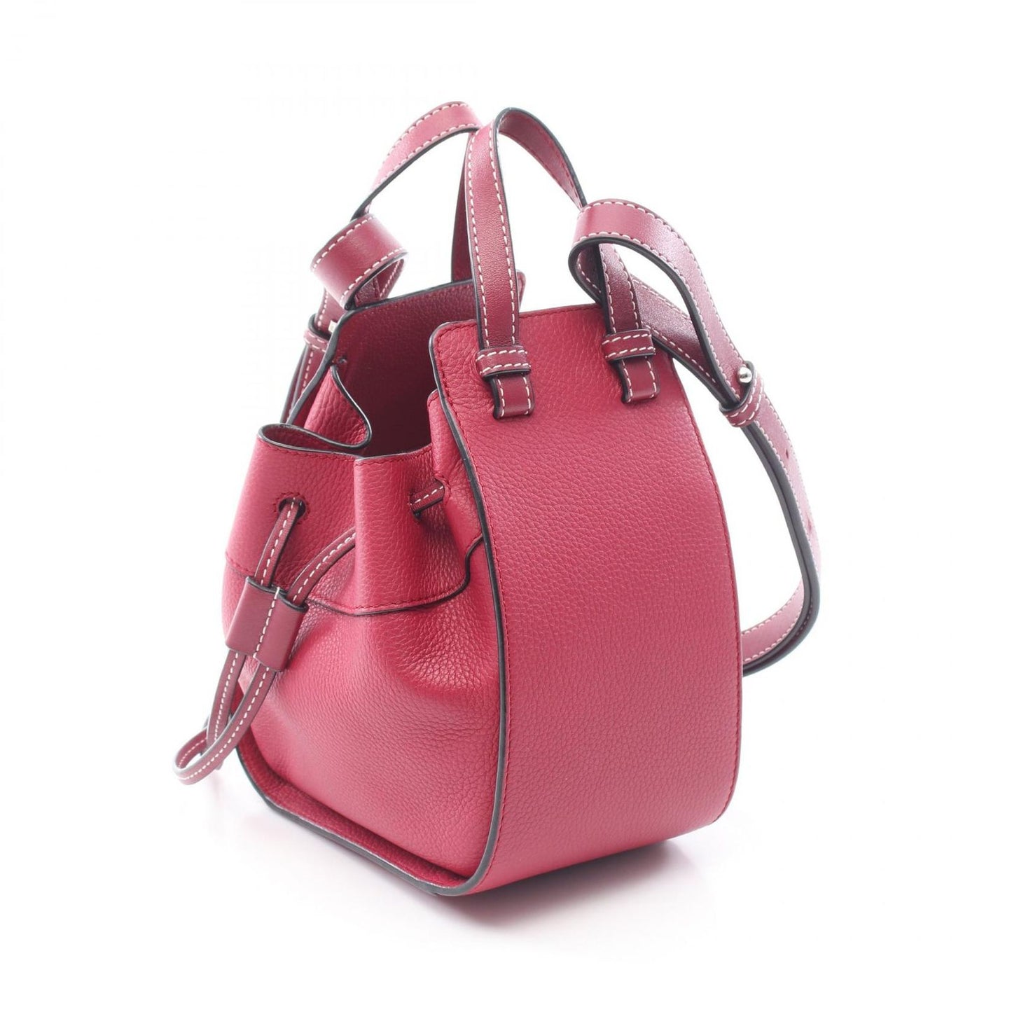 Loewe Handbag Hammock Drawstring Bag Mini 2-Way Red Purple Leather — view 2